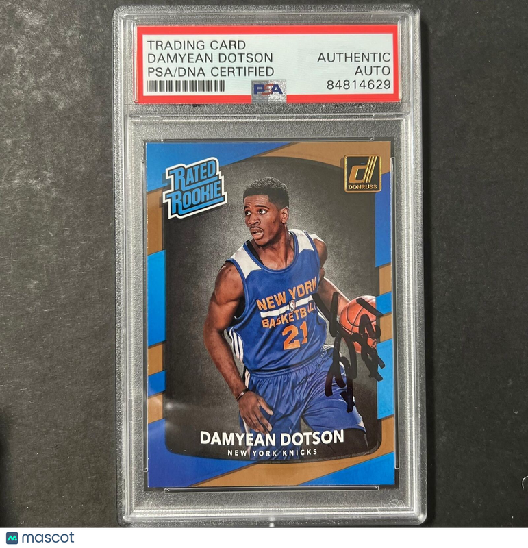 2017-18 Donruss Optic Rated Rookie #166 Damyean Dotson Signed Card AUTO PSA Slab