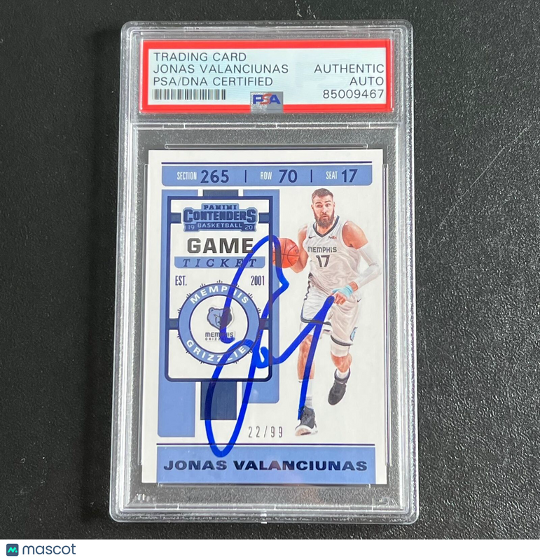 2019-20 Panini Contenders #48 Jonas Valanciunas Signed Card AUTO PSA Slabbed Gri