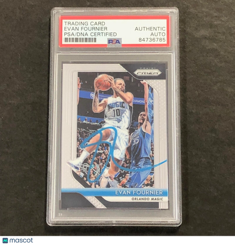 2018-19 Panini Prizm #139 Evan Fournier Signed Card AUTO PSA Slabbed Magic