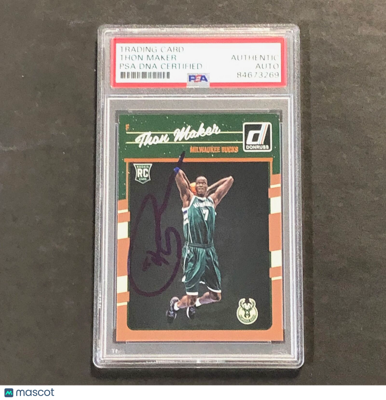 2016-17 Panini Donruss #160 THON MAKER Signed Card AUTO PSA/DNA Slabbed RC Bucks
