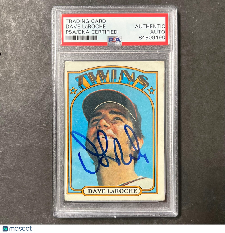 1972 Topps #352 Dave LaRoche Signed Card PSA Slabbed Auto Twins