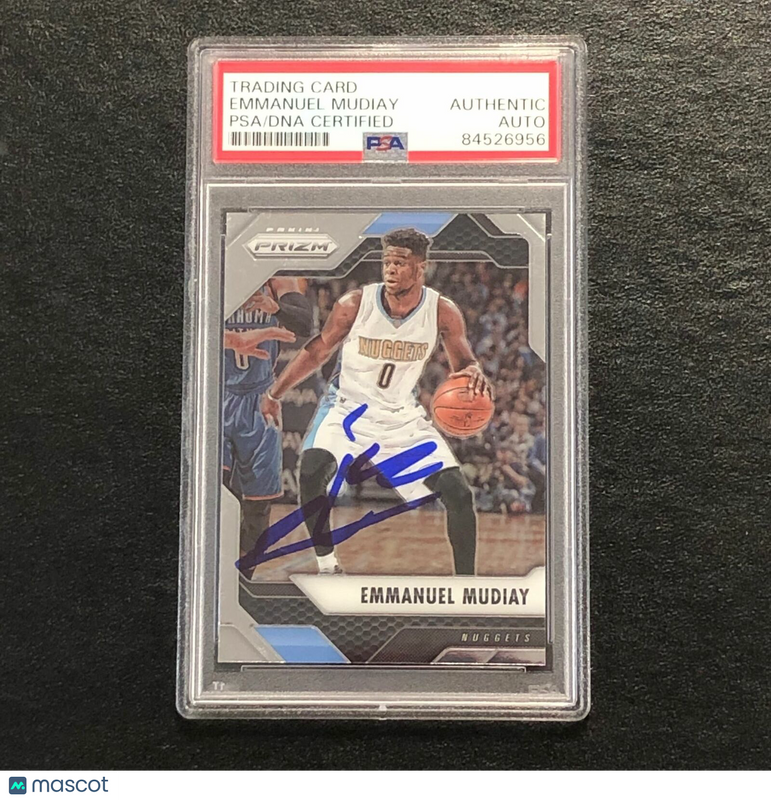 2016-17 Panini Prizm #173 Emmanuel Mudiay Signed Card AUTO PSA Slabbed Nuggets
