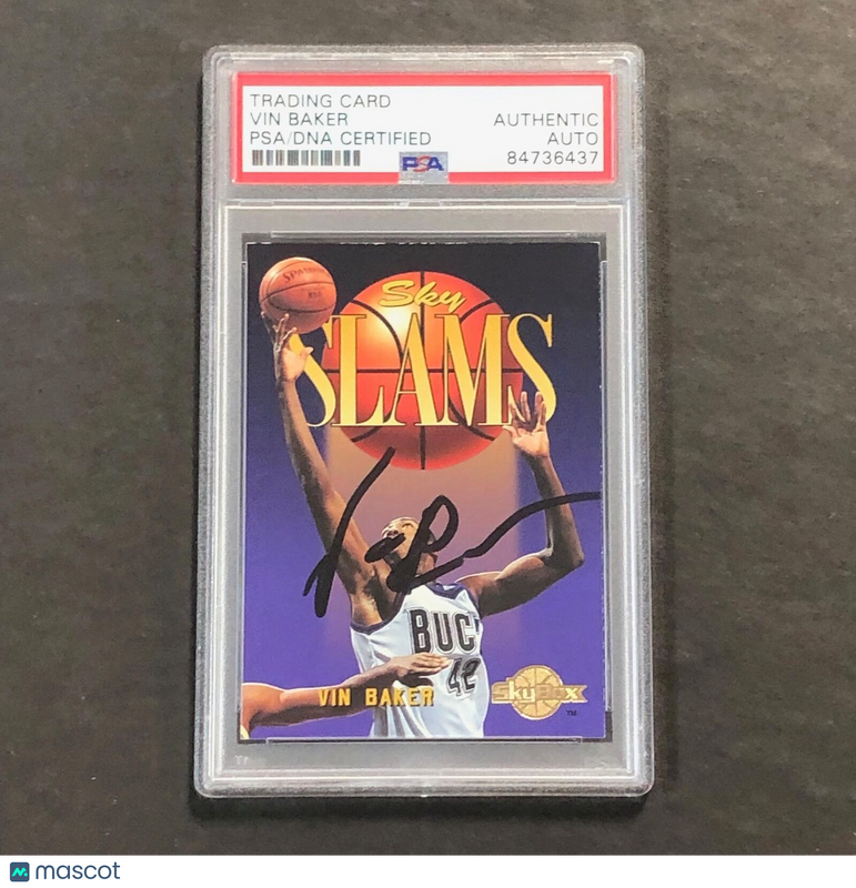 1995-96 Skybox Basketball #301 Vin Baker Signed Card PSA/DNA Slabbed Bucks