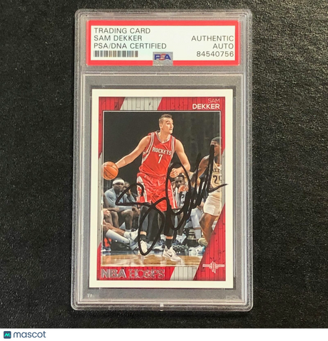 2016-17 NBA Hoops #118 Sam Dekker Signed Card AUTO PSA Slabbed Rockets