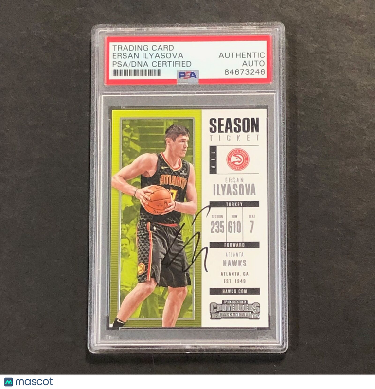 2017-18 Panini Contenders #49 Ersan Ilyasova Signed Card AUTO PSA Slabbed Hawks