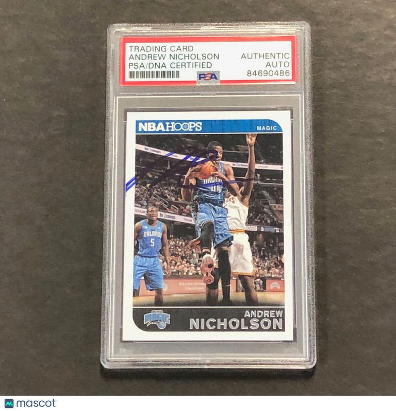2014-15 NBA Hoops #44 Andrew Nicholson Signed Card AUTO PSA Slabbed Magic