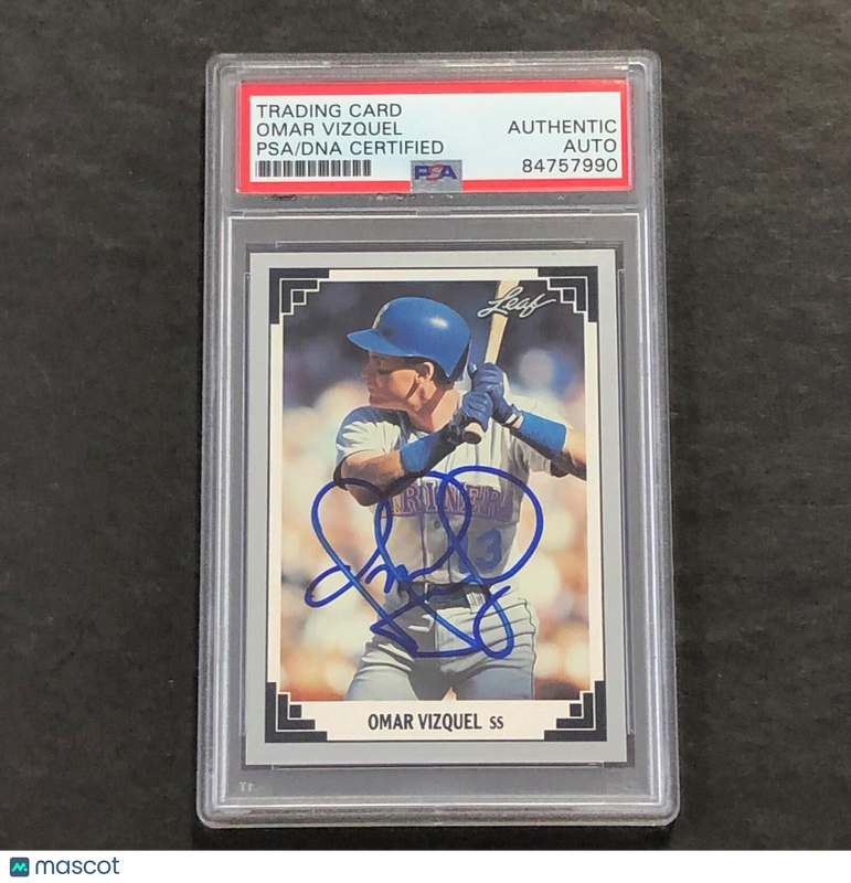 1991 Leaf #91 Omar Vizquel Signed Card PSA Slabbed Auto Mariners
