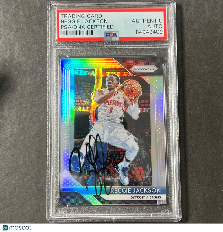 2018-19 Panini Prizm #142 Reggie Jackson Signed Card AUTO PSA Slabbed Pistons