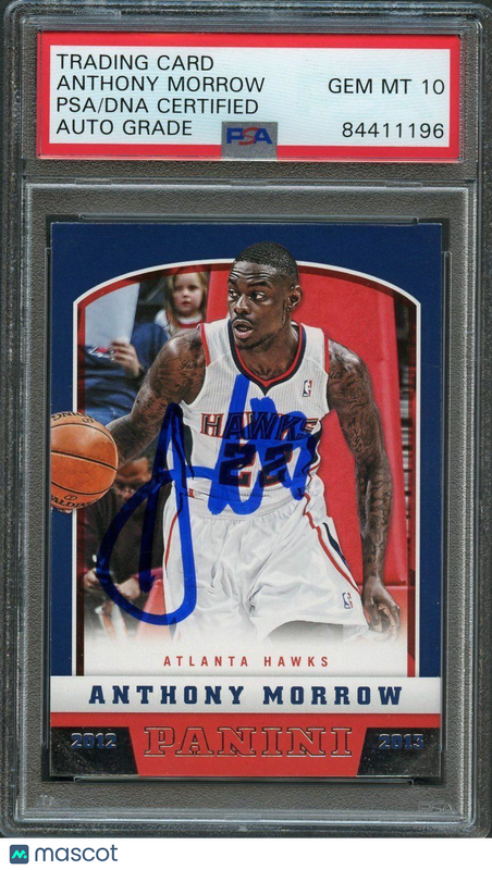 2012-13 Panini Basketball #13 Anthony Morrow Signed Card AUTO 10 PSA Slabbed Haw