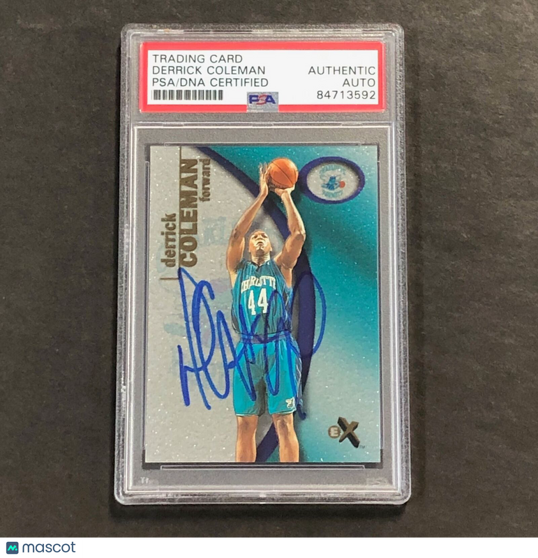 2000-2001 Fleer #9 Derrick Coleman Signed Card AUTO PSA Slabbed Hornets