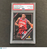 2013-14 Panini Pinnacle #186 Thaddeus Young Signed Card AUTO PSA Slabbed 76ers