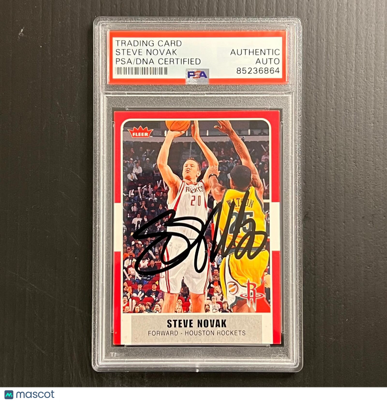 2007-08 Fleer #172 Steve Novak Signed Card AUTO PSA Slabbed Rockets