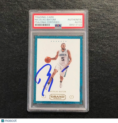2016-17 Panini Grand Reserve #29 Nicolas Batum Signed Card AUTO PSA Slabbed Horn