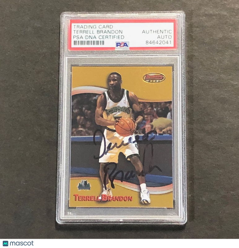 1999 Bowman Best #4 Terrell Brandon Signed Card AUTO PSA/DNA Slabbed Bucks