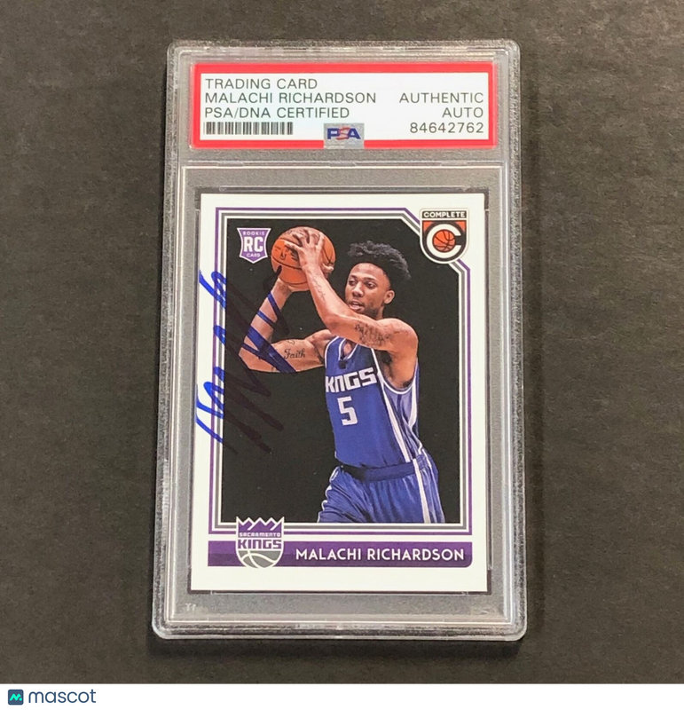 2016-17 Panini Complete #156 Malachi Richardson Signed Card Auto PSA Slabbed Kings