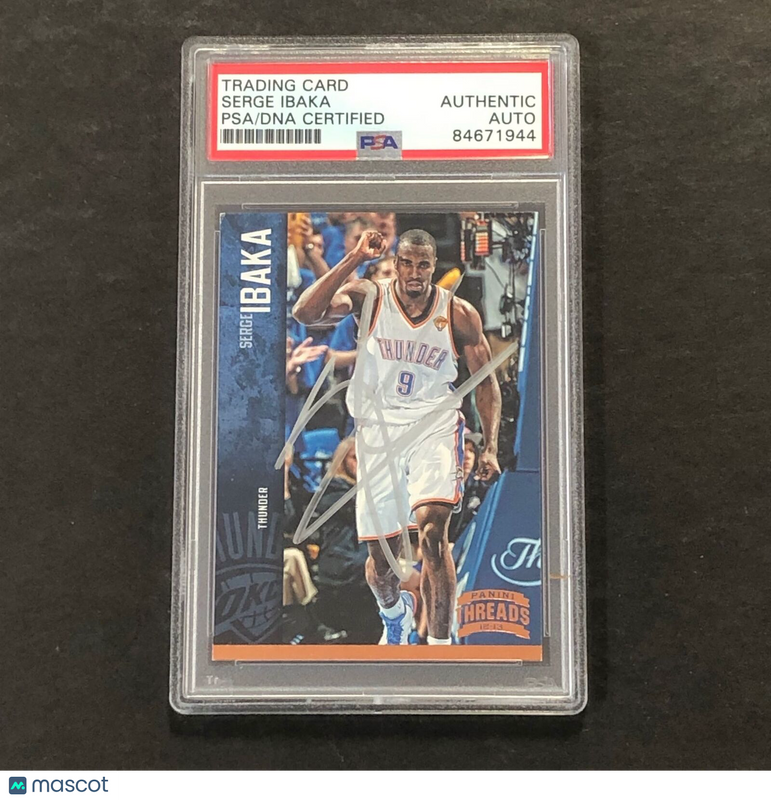 2012-13 Panini Threads #101 Serge Ibaka Signed Card PSA Slabbed Magic