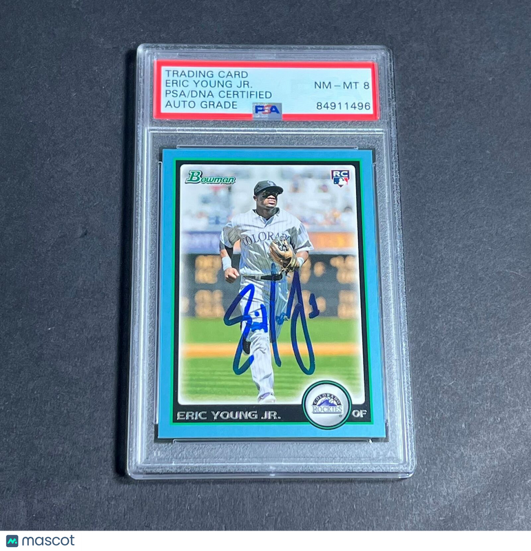 2010 Bowman Draft #BDP34 Eric Young Jr. Signed Card PSA Slabbed Auto 8 RC Rockie