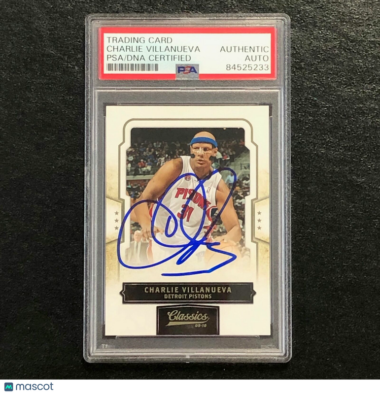 2009-10 Classics Basketball #44 Charlie Villanueva Signed Card AUTO PSA/DNA Slab