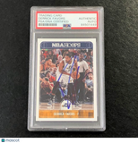 2017-18 NBA Hoops #84 Derrick Favors Signed Card AUTO PSA Slabbed Jazz