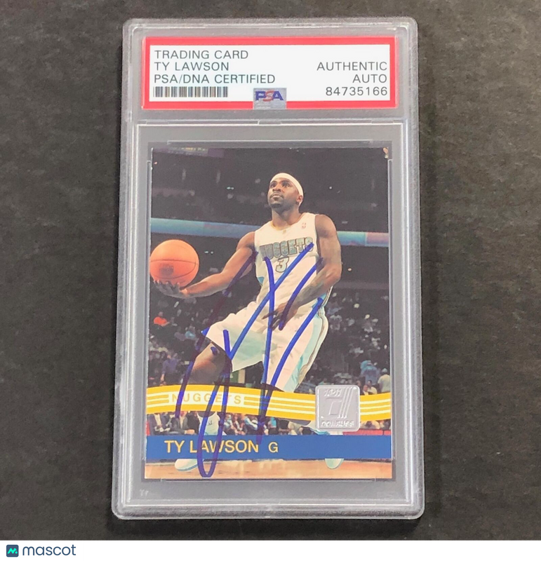 2010-11 panini #114 Ty Lawson Signed Card AUTO PSA Slabbed Nuggets