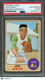 1968 Topps #224 Jack Aker Signed Card PSA Slabbed Auto A's