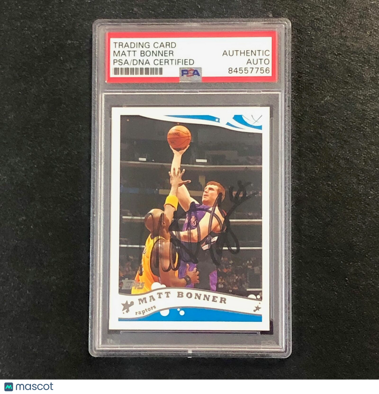 2005 Topps #24 Matt Bonner Signed Card Auto PSA Slabbed Toronto Raptors