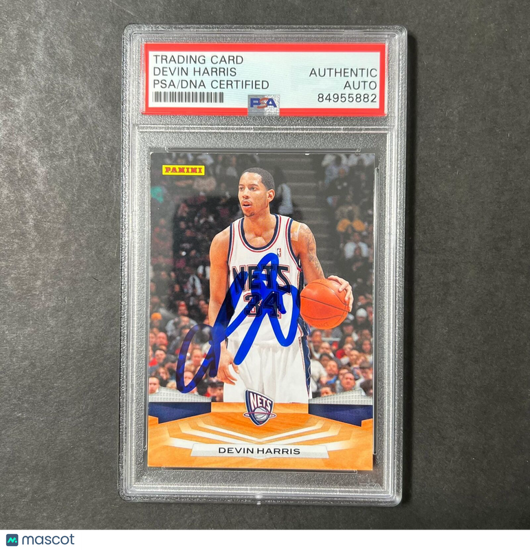 2009 Panini #16 Devin Harris Signed Card AUTO PSA Slabbed