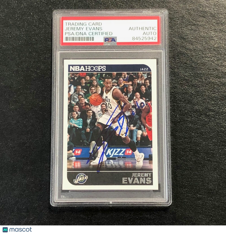 2014-15 NBA HOOPS #100 Jeremy Evans Signed Card AUTO PSA Slabbed Jazz