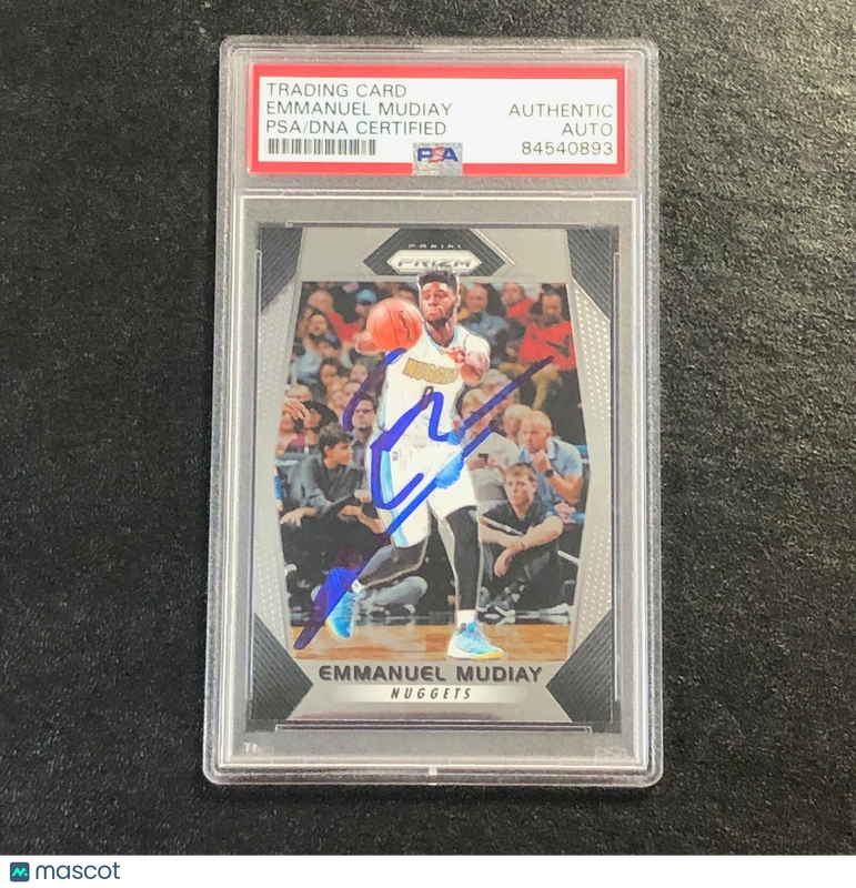 2017-18 Panini Prizm #161 Emmanuel Mudiay Signed Card AUTO PSA Slabbed Nuggets