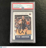 2015-16 NBA Hoops #158 Ryan Anderson Signed Card AUTO PSA Slabbed Pelicans