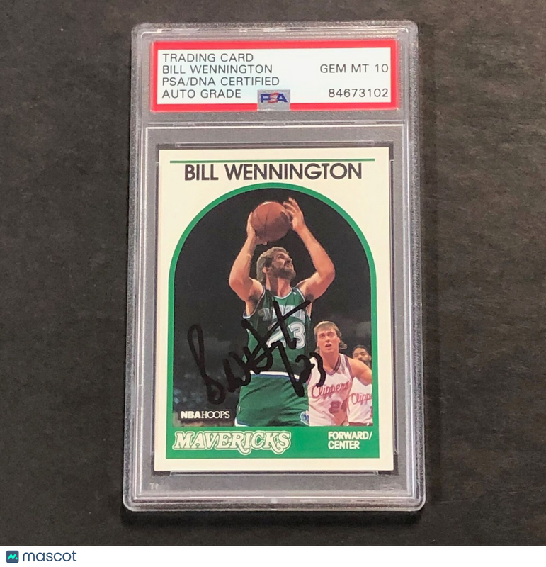 1989 NBA Hoops #81 Bill Wennington Signed Card AUTO PSA Slabbed Mavericks