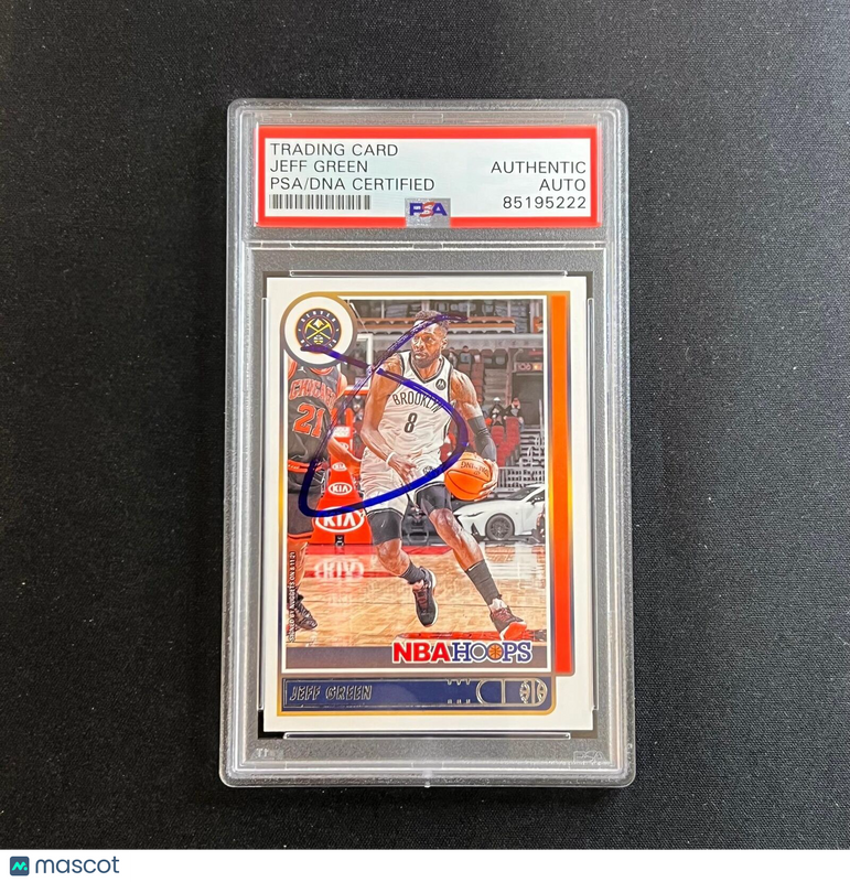 2021-22 Panini Hoops #115 Jeff Green Signed Card AUTO PSA/DNA Slabbed