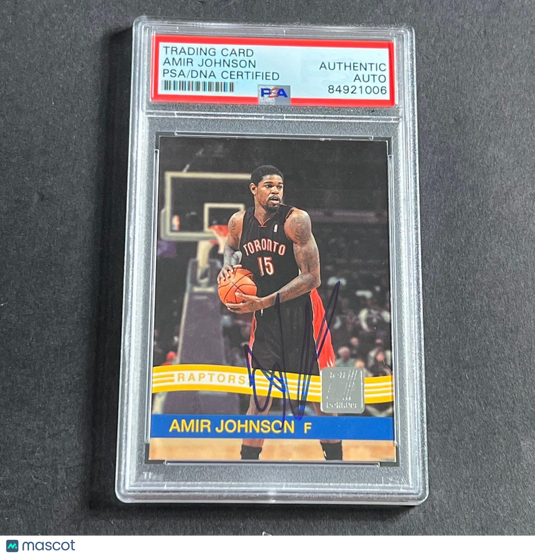 2010-11 Donruss #35 Amir Johnson Signed Card AUTO PSA Slabbed Raptors