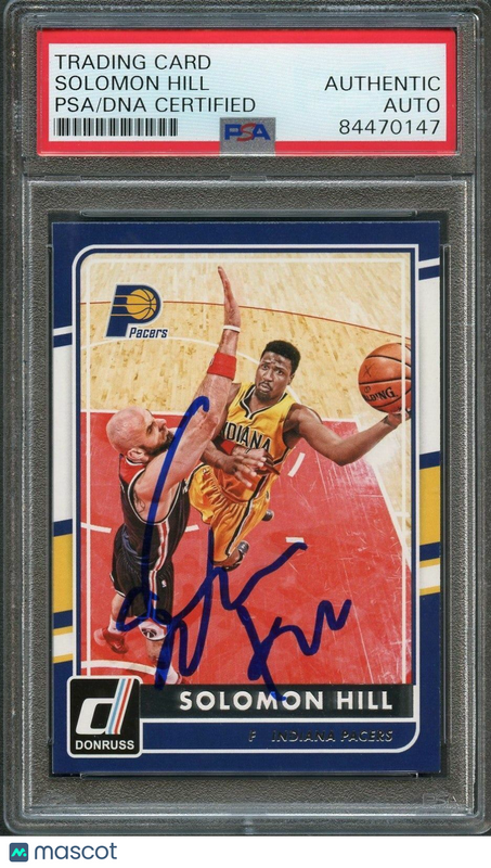 2015-16 Donruss Basketball #106 Solomon Hill Signed Card AUTO PSA Slabbed Pacers