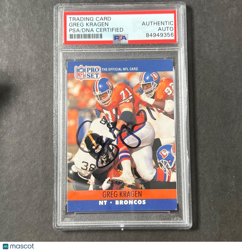 1989 NFL Pro Set #487 Greg Kragen Signed Card AUTO PSA Slabbed Broncos