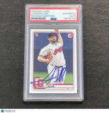2020 Bowman Topps #35 Logan Allen Signed Card Auto PSA Slabbed Cleveland Indians