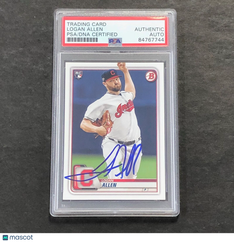 2020 Bowman Topps #35 Logan Allen Signed Card Auto PSA Slabbed Cleveland Indians