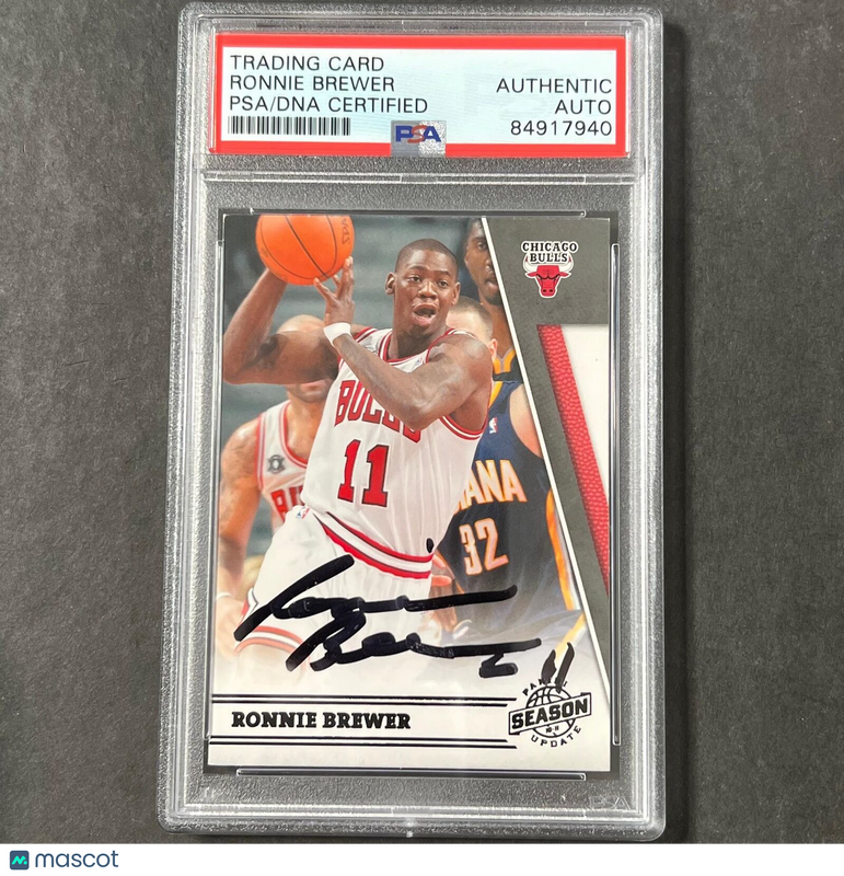 2010-11 Panini #38 Ronnie Brewer Signed Card Auto PSA Slabbed Bulls