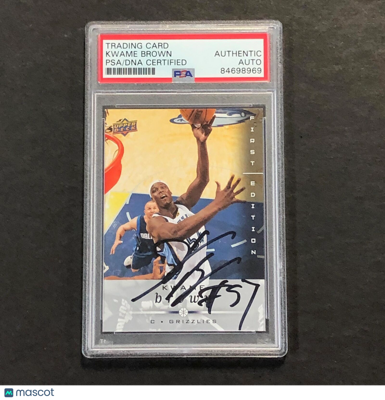 2008-09 Upper Deck #91 Kwame Brown Signed Card AUTO PSA Slabbed Grizzlies