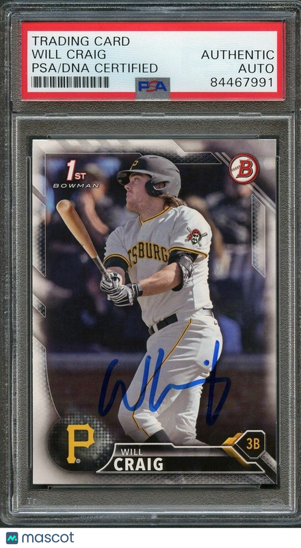 2016 Bowman Draft #BD-39 WILL CRAIG Signed Card PSA Slabbed Auto Pirates
