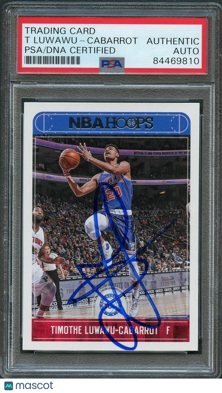2017-18 NBA Hoops #5 Timothe Luwawu-Cabarrot Signed Card AUTO PSA Slabbed 76ers