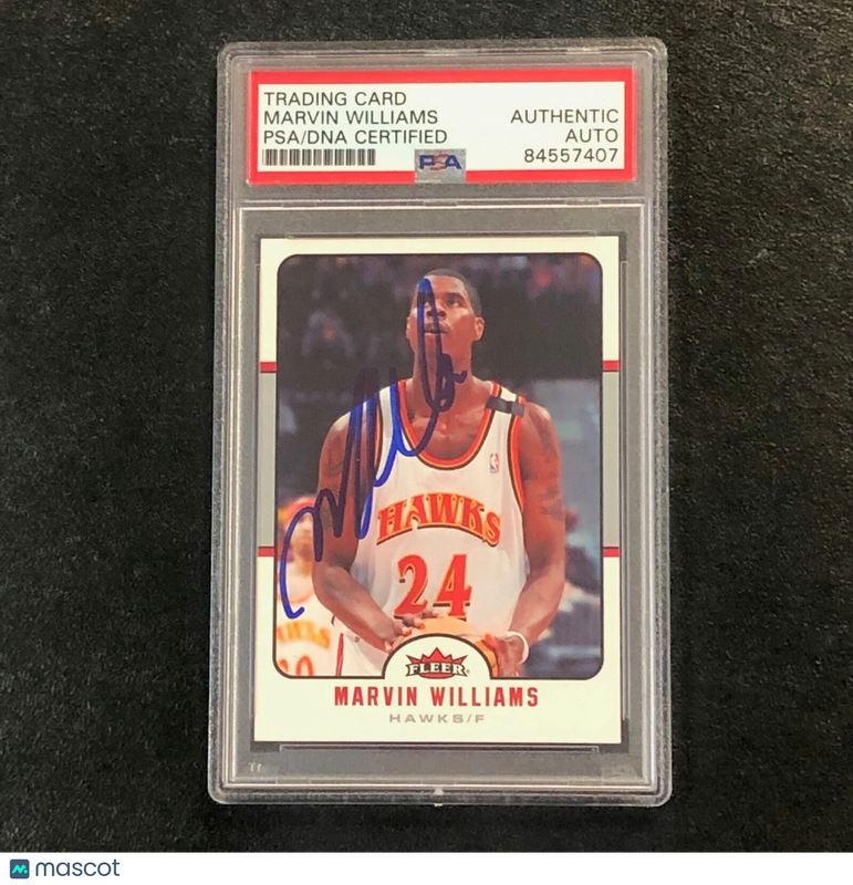 2006-07 Fleer #24 Marvin Williams Signed AUTO PSA Slabbed Hawks