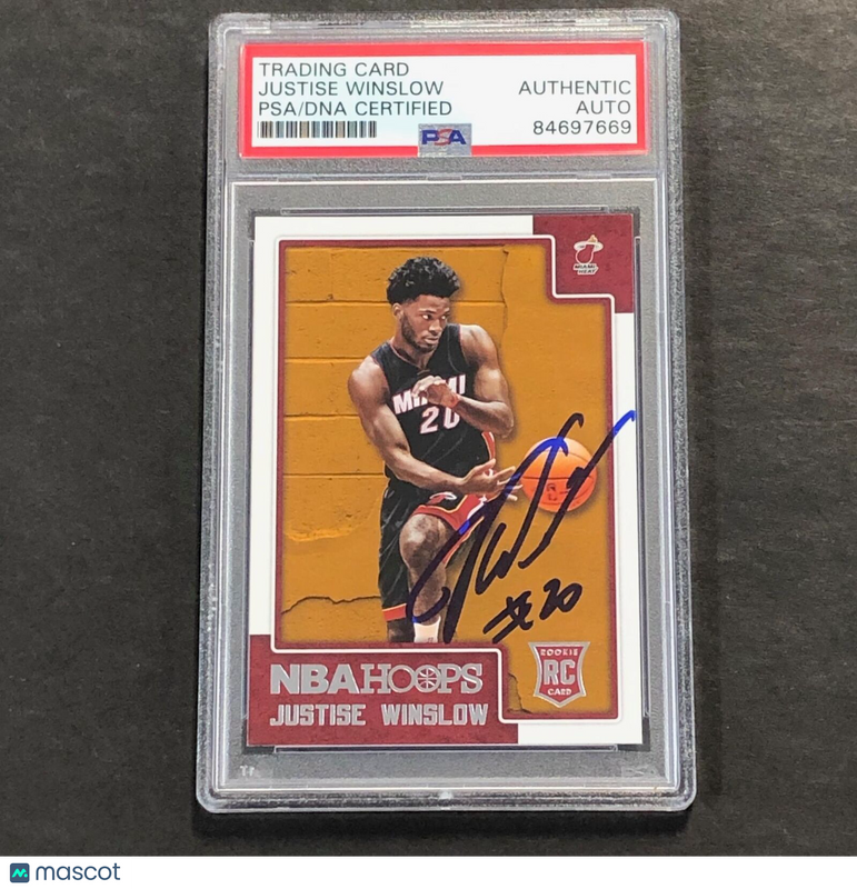2015-16 NBA Hoops #300 Justice Winslow Signed Card PSA/DNA Slabbed RC Heat
