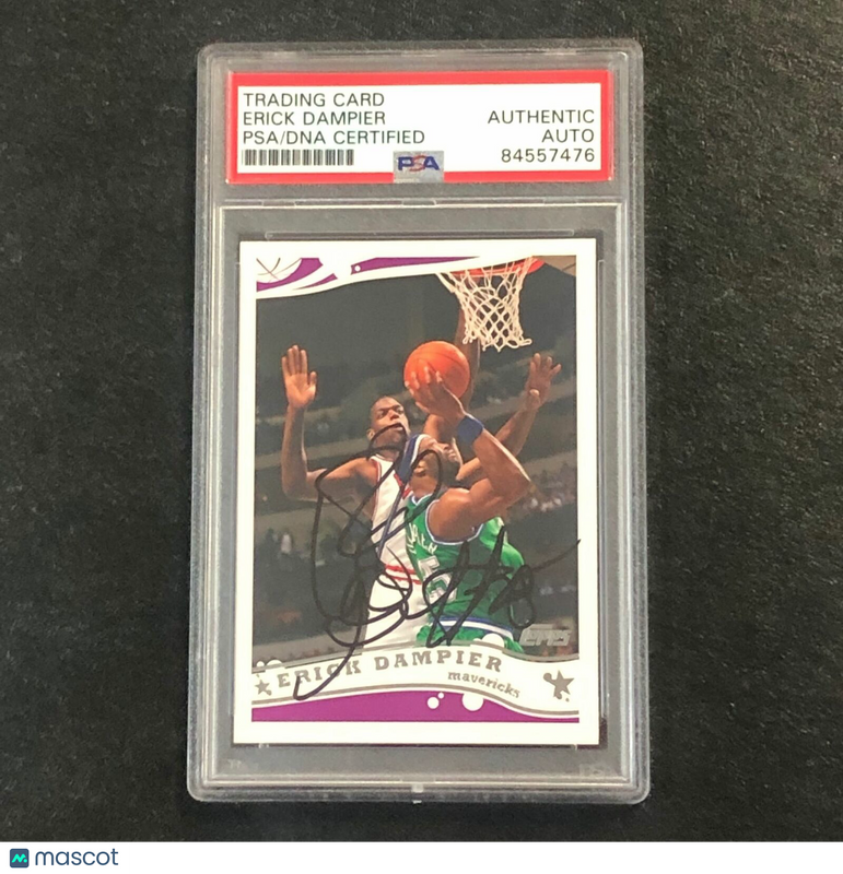 2005-06 Topps #219 ERICK DAMPIER Signed Card AUTO PSA Slabbed Dallas Mavericks