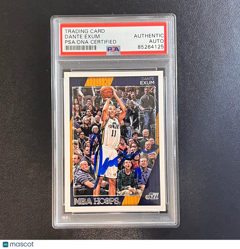 2016-17 NBA Hoops #195 Dante Exum Signed Card AUTO PSA Slabbed Jazz