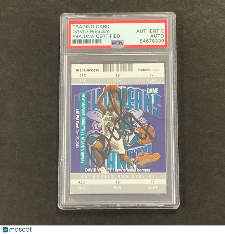 2003-04 Fleer Skybox #2 David Wesley Signed Card PSA Slabbed Hornets
