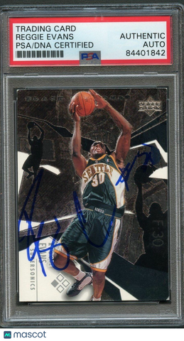 2003-04 Upper Deck Black Diamond #26 Reggie Evans Signed Card AUTO PSA Slabbed S