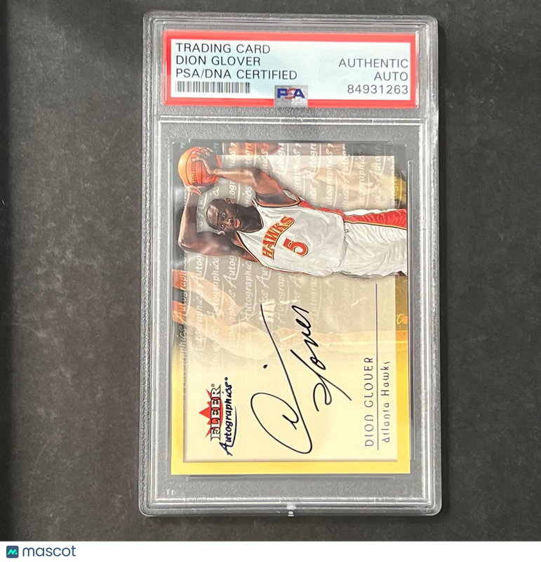 2000 Fleer Dion Glover Signed Card PSA Slabbed Hawks