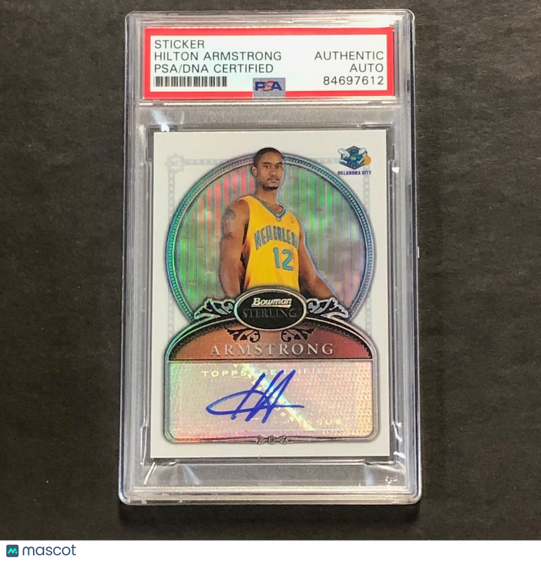 2006-07 Bowman Sterling #77 Hilton Armstrong Signed Card Auto PSA Slabbed Hornets