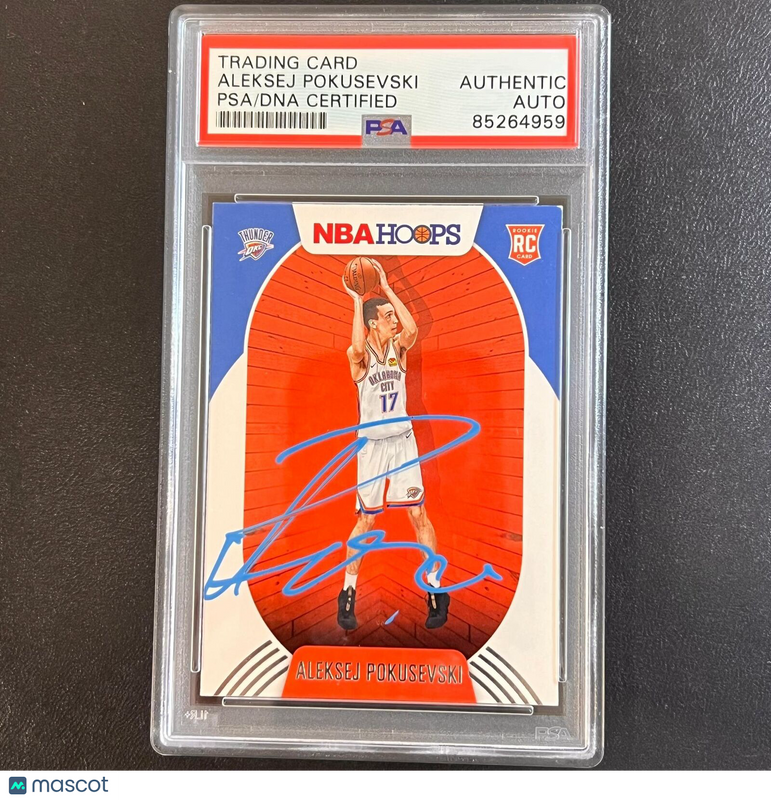 2020-21 Panini NBA Hoops #219 Aleksej Pokusevski Signed Card AUTO PSA Slabbed RC